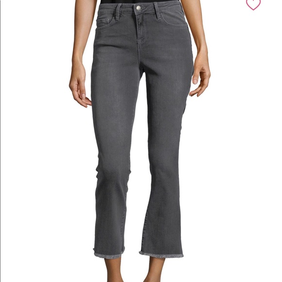 Free People | Black Straight Crop Jeans Fray Hem - Picture 2 of 8